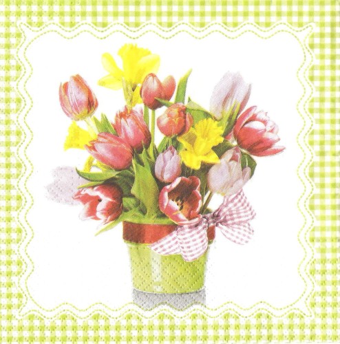 Serwetka KWIATY RÓŻNE 33x33   