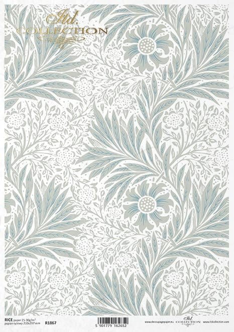 Papier ryżowy do decoupage
tapety, tła, art deco, inspiracje Williamem Morrisem
   ITD R1867