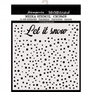 STAMPERIA SZABLON 3D 18x18 cm CHRISTMAS LET IT SNOW