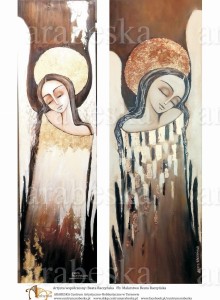 Papier ryżowy Arabeska – A4R33, format A4 – Anioły brązowo-złote