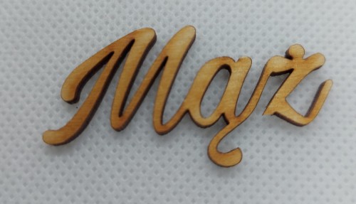NAPIS  , ŚLUB,  MĄŻ 9X3,5CM 