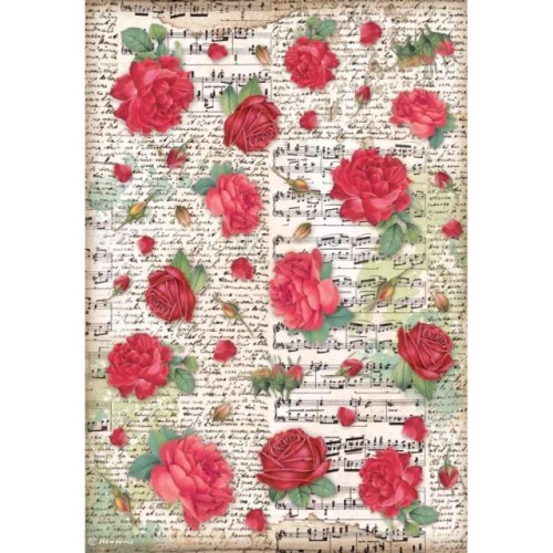 DFSA4720 Papier ryżowy A4 Desire czerwone róże