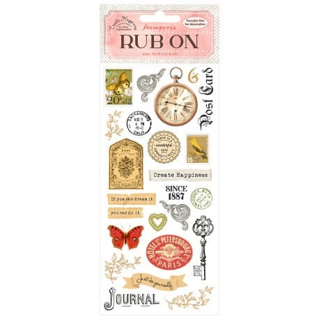 STAMPERIA RUB-ON TRANSFER1 10x 21,6cm CREATE HAPPINESS JOURNA