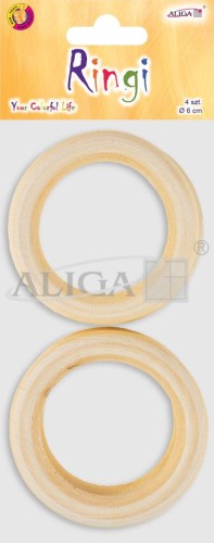Ringi drewniane RD-2075 6cm op.4szt. 