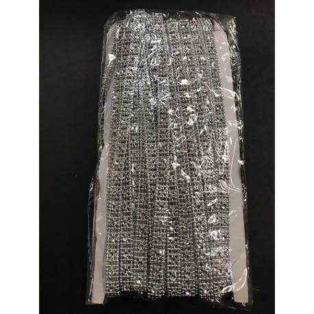 OZDOBA ŁAŃCUCH DECOR SREBRO KWADRATY  -  1m