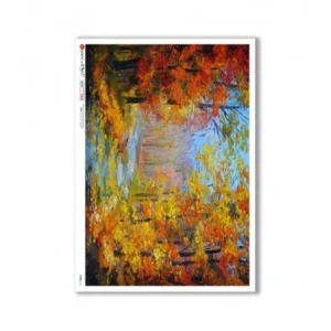 Papier ryżowy KRAJOBRAZ  FORMAT A3 (32X45 CM)Paper Designs  jesień