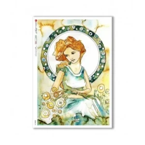 Papier ryżowy DZIEWCZYNA  FORMAT A4 (32X22,5 CM)Paper Designs 