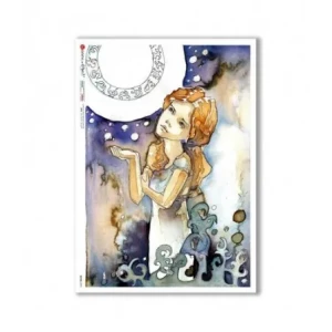 Papier ryżowy DZIEWCZYNA  FORMAT A4 (32X22,5 CM)Paper Designs  