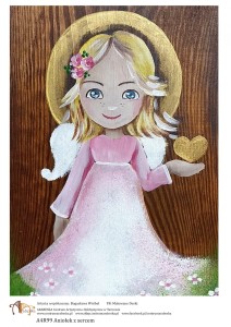 Papier ryżowy Arabeska – A4R99, format A4 – Aniołek z sercem.