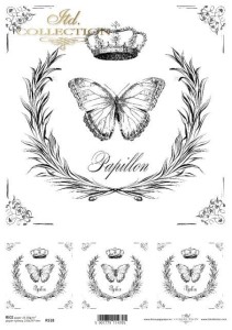 Papier ryżowy ITD R0518 motyl     (1-0723)