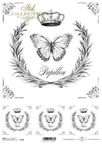 Papier ryżowy ITD R0518 motyl     (1-0723)