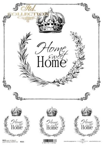Papier ryżowy ITD R0521 Home sweet home    (1-0723) 