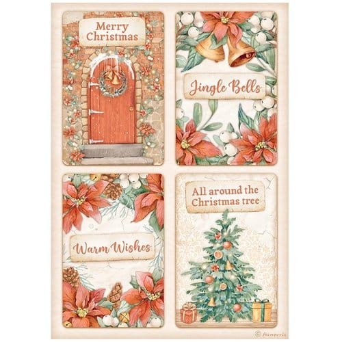 STAMPERIA PAPIER RYŻOWY A4 All Around Christmas 4 KARTY
