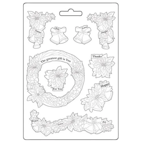 STAMPERIA FOREMKA TEKSTURA A5 GWIAZDA BETLEJEMSKA GIRLANDA