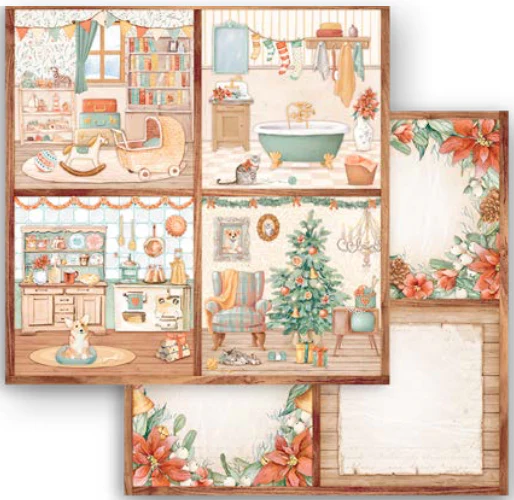 STAMPERIA-BLOK 20,3cm All Around Christmast SBBS89