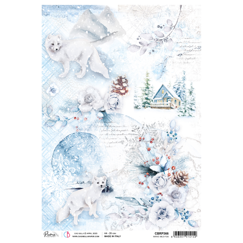 CIAO BELLA PAPIER RYŻOWY A4 WHITE WILD FOX