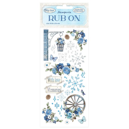 STAMPERIA RUB-ON TRANSFER1 10x 21,6cm Blueland
