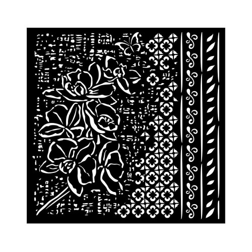 Szablon 3D Stamperia 18x18 cm - Tekstury, orchidea