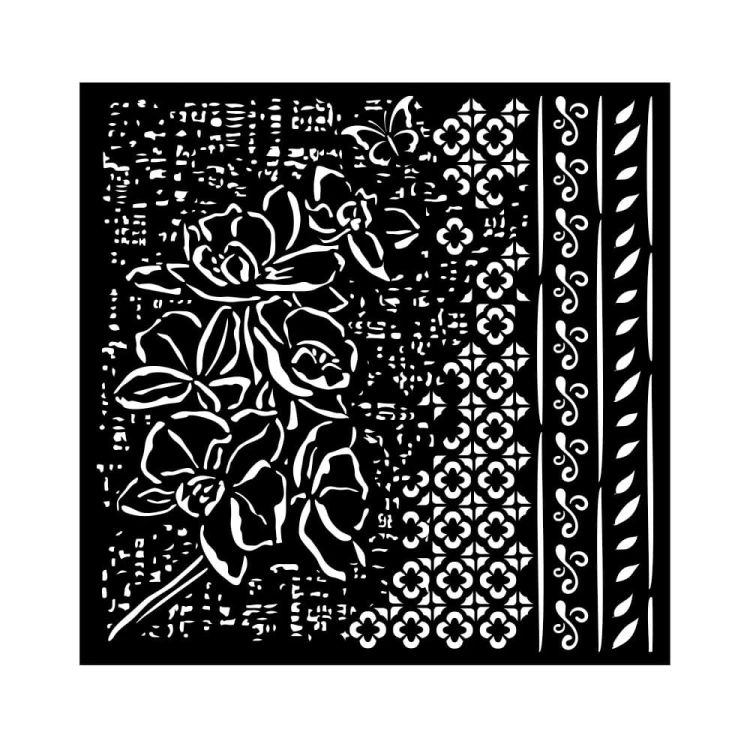 Szablon 3D Stamperia 18x18 cm - Tekstury, orchidea