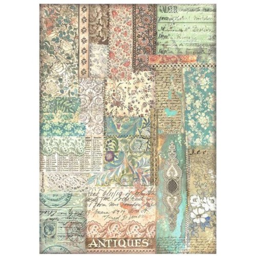 Papier ryżowy A4 "Brocante Antiques" - PATCHWORK - Stamperia (DFSA4852)