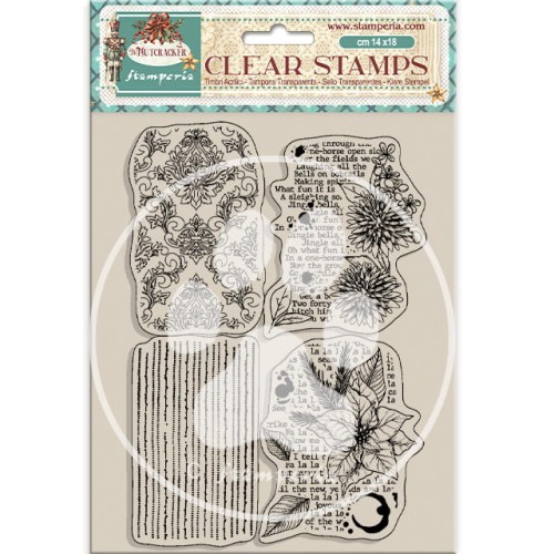 STAMPERIA STEMPEL AKRYLOWY 14x18cm NUTCRACKER GWIAZDA BETLEJEMSKA  POSMO PASKI GWIAZDKI