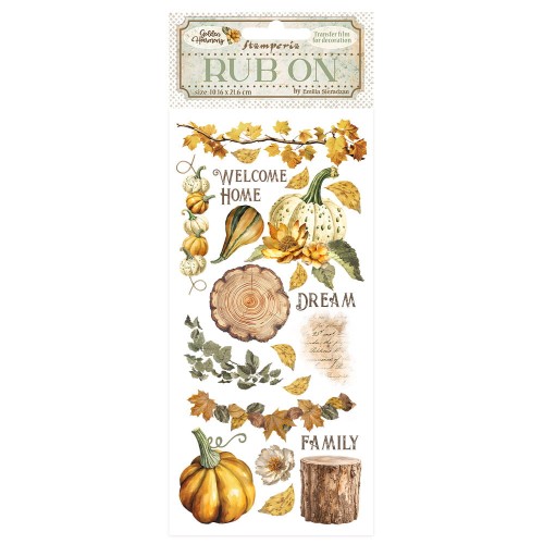 Rub-On transfer 10x21,6 cm -  Dynie | Stamperia Golden Harmony, DFLRB113