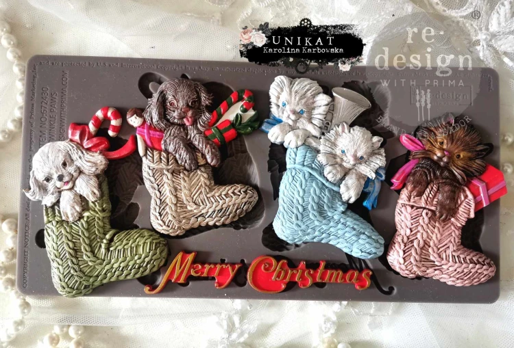 Forma silikonowa do odlewów 25x13 cm - Prima Twinkle Paws, gotowe pomalowane odlewy