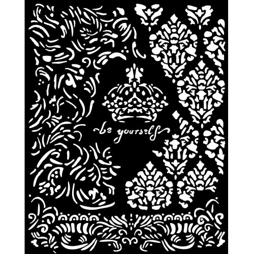 Szablon 3D Stamperia 20x25 cm - Damask, korona