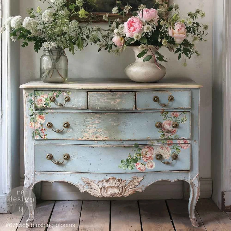 Decor Transfer Blushing Blooms - 3 arkusze idealne do zdobienia mebli i drobnych przedmiotów