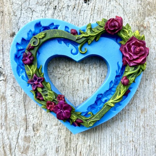 Foremka silikonowa Mila Project FMP106 - Kwiatowe Serce, Ramka
