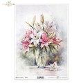 Papier ryżowy ITD R2464 - A4, Różowe Lilie.jpg