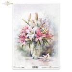 Papier ryżowy ITD R2464 - A4, Różowe Lilie.jpg
