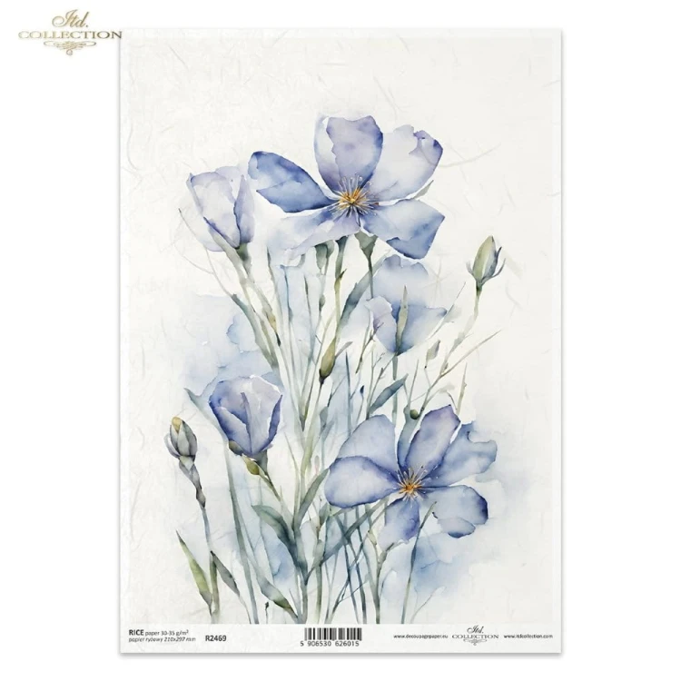 Papier ryżowy ITD R2469 - A4, Kwiaty Lnu.jpg