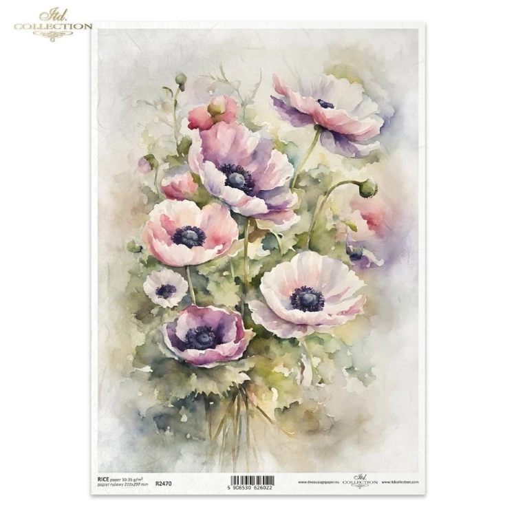 Papier ryżowy ITD R2470 - A4, Bukiet Anemonów.jpg