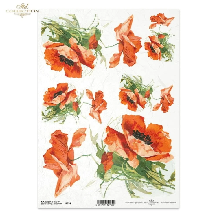 Papier ryżowy ITD R0954 - A4, Czerwone Maki.jpg