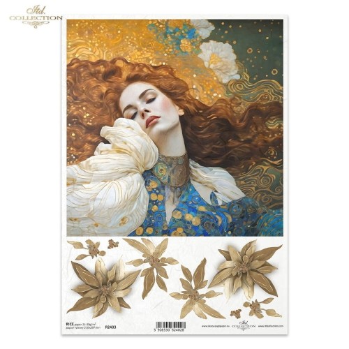 Papier ryżowy ITD R2403 - A4, Kobieta, Secesja.jpg