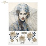 Papier ryżowy ITD R2407 - A4, Portret Kobiety, Kwiaty.jpg