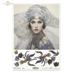 Papier ryżowy ITD R2398 - A4, Kobieta, Tulipany.jpg