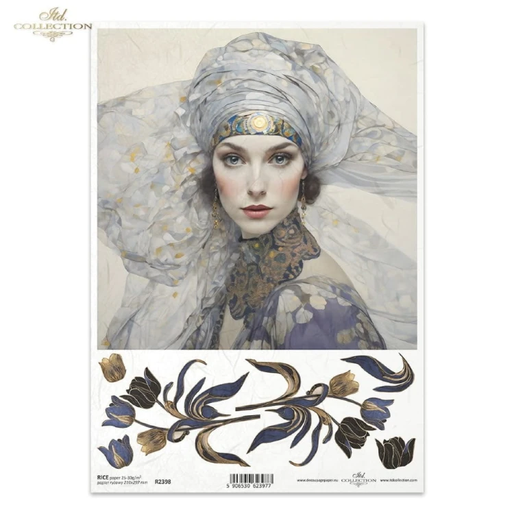 Papier ryżowy ITD R2398 - A4, Kobieta, Tulipany.jpg
