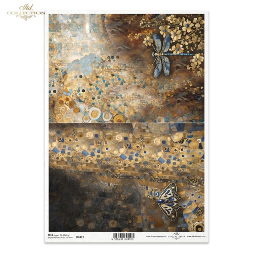 Papier ryżowy ITD R2411 - A4, Złota Secesja.jpg