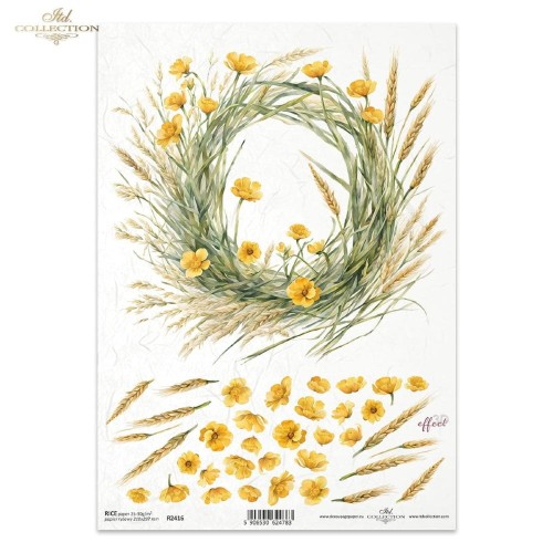 Papier ryżowy ITD R2416 - A4, Sielski Wianek.jpg