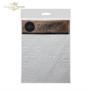 Papier tłoczony ITD PSS056 - zestaw 6 sztuk, steampunk, rury