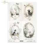 Papier ryżowy ITD R2567 - A4, Urocze Kotki