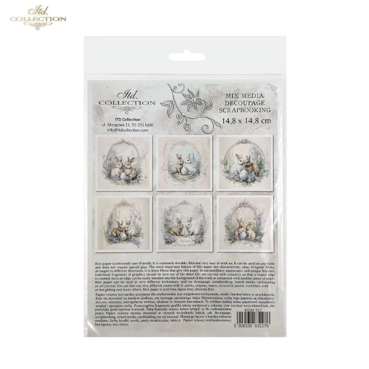 Papier ryżowy mini ITD RSM157 - zestaw 6 sztuk