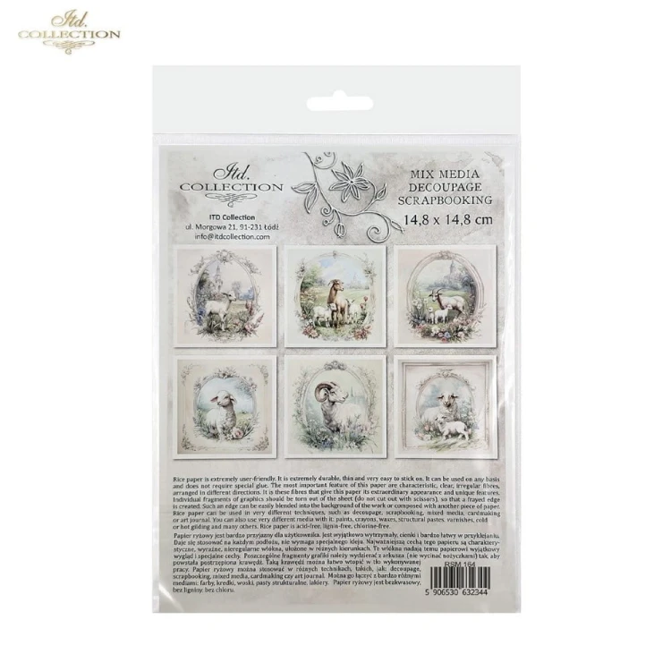 Papier ryżowy mini ITD RSM164 - zestaw 6 sztuk