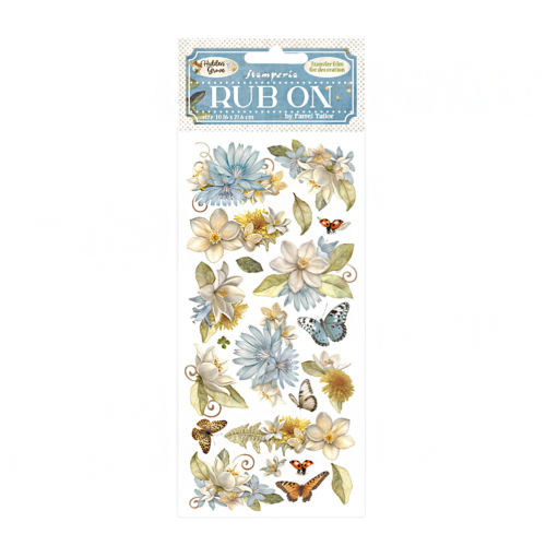 Rub-On transfer 10x21,6cm - Kwiaty i Motyle | Stamperia Hidden Grove, DFLRB148