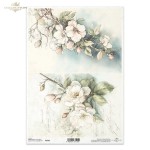 Papier ryżowy ITD R2585 - A4, Ukwiecone gałązki