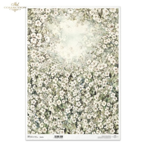 Papier ryżowy ITD R1423L - A3, Tło kwiatowe