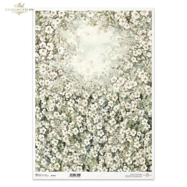 Papier ryżowy ITD R1423L - A3, Tło kwiatowe