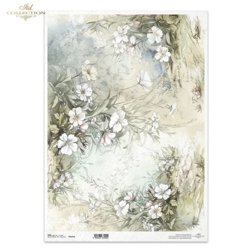 Papier ryżowy ITD R1422L - A3, Kwiaty polne